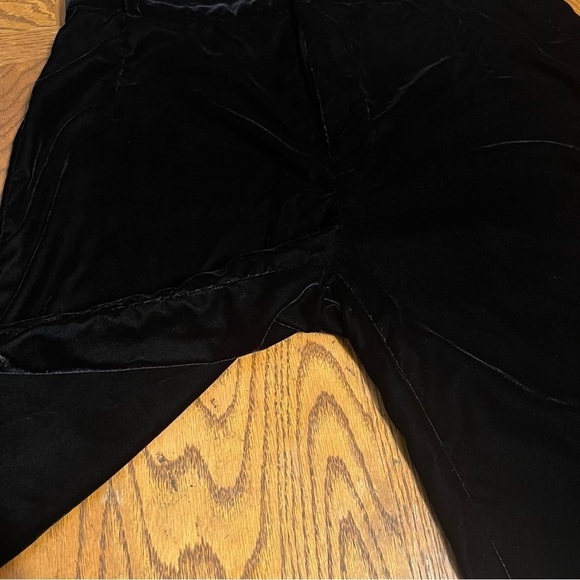 Zara Women's Velvet High Waist Trouser Pants in Black Sz L Style 2731/305/800 - Picture 6 of 15
